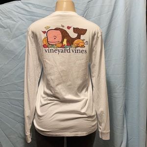 Thanksgiving Cornucopia Whale Long-Sleeve Pocket T